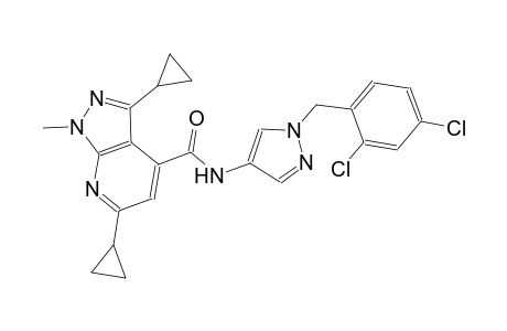 3,6-dicyclopropyl-N-[1-(2,4-dichlorobenzyl)-1H-pyrazol-4-yl]-1-methyl-1H-pyrazolo[3,4-b]pyridine-4-carboxamide