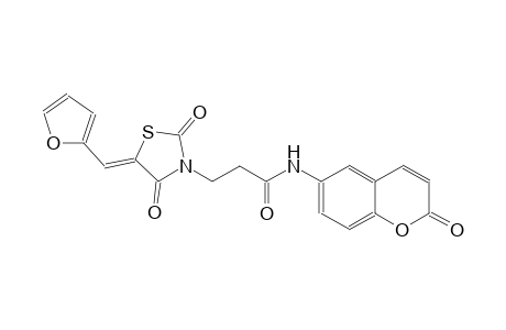 3-thiazolidinepropanamide, 5-(2-furanylmethylene)-2,4-dioxo-N-(2-oxo-2H-1-benzopyran-6-yl)-, (5Z)-