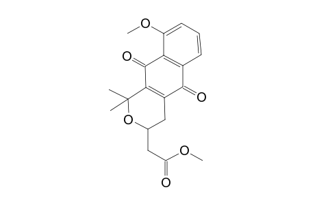 Methyl rac-(3,4-dihydro-1,1-dimethyl-9-methoxy-5,10-dioxo-1H-naphtho[2,3-c]pyran-3-yl)acetate