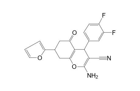 2-Amino-4-(3,4-difluorophenyl)-7-(2-furanyl)-5-oxo-4,6,7,8-tetrahydro-1-benzopyran-3-carbonitrile