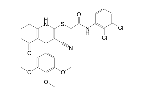 2-{[3-cyano-5-oxo-4-(3,4,5-trimethoxyphenyl)-1,4,5,6,7,8-hexahydro-2-quinolinyl]sulfanyl}-N-(2,3-dichlorophenyl)acetamide