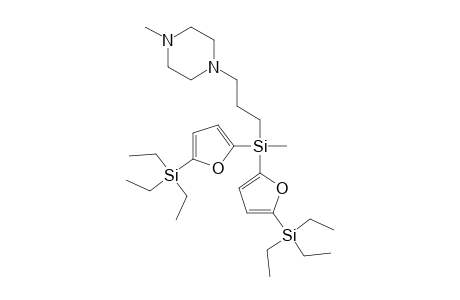 1-Methyl-4-{3-[(methyl)bis(5-triethylsilylfuran-2-yl)silyl]propyl}piperazine