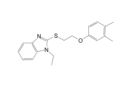 2-([2-(3,4-Dimethylphenoxy)ethyl]sulfanyl)-1-ethyl-1H-benzimidazole