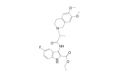1H-Indole-2-carboxylic acid, 3-[[2-[3,4-dihydro-6,7-dimethoxy-2(1H)-isoquinolinyl]-1-oxopropyl]amino]-5-fluoro-, ethyl ester