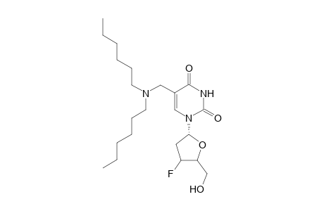 1-( 2',3'-Dideoxy-3'-fluoro-.alpha.-D-erythro-pentafuranosyl)-5-(dihexylaminomethyl)uracil