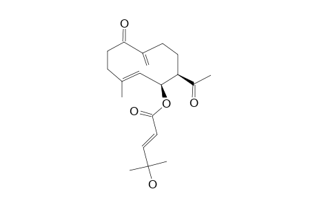 (E)-4-hydroxy-4-methyl-pent-2-enoic acid [(1S,2E,10R)-10-acetyl-6-keto-3-methyl-7-methylene-1-cyclodec-2-enyl] ester