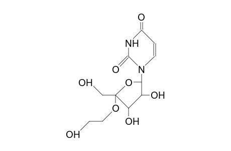 4'(R)-1-(4-O-[2-Hydroxy-ethyl].beta.-D-erythro-pentofuranosyl-4-ulose)-uracil
