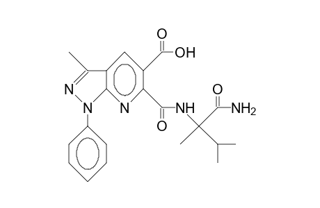 3-Carboxy-5-methyl-7-phenyl-N-(1,2-dimethyl-1-aminocarbonyl-propyl)-pyrazolopyridine-2-carboxamide