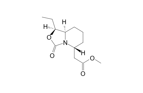 Methyl {[1S-(1.alpha.,5.beta.,8a.alpha.)]-(+)-1-ethyl-3-oxohexahydro-3H-oxazolo[3,4-a]pyridin-5-yl}acetate