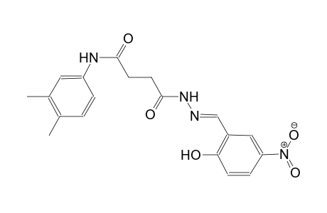 butanoic acid, 4-[(3,4-dimethylphenyl)amino]-4-oxo-, 2-[(E)-(2-hydroxy-5-nitrophenyl)methylidene]hydrazide