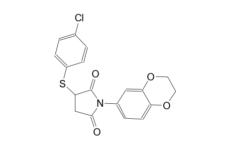 3-[(4-chlorophenyl)sulfanyl]-1-(2,3-dihydro-1,4-benzodioxin-6-yl)-2,5-pyrrolidinedione