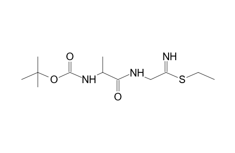 Ethyl 2-((2-[(tert-butoxycarbonyl)amino]propanoyl)amino)ethanimidothioate