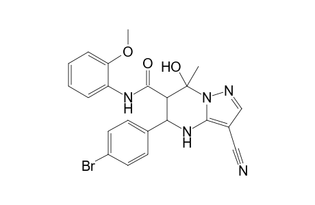 5-(4-Bromophenyl)-3-cyano-7-hydroxy-N-(2-methoxyphenyl)-7-methyl-4,5,6,7-tetrahydropyrazolo[1,5-a]pyrimidine-6-carboxamide