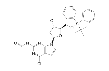 N-[4-CHLORO-7-[2-DEOXY-5-O-[(1,1-DIMETHYLETHYL)-DIPHENYLSILYL]-BETA-D-ERYTHRO-PENTOFURANOSYL]-7H-PYRROLO-[2,3-D]-PYRIMIDIN-2-YL]-FORMAMIDE