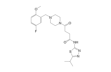 4-[4-(5-fluoro-2-methoxybenzyl)-1-piperazinyl]-N-(5-isopropyl-1,3,4-thiadiazol-2-yl)-4-oxobutanamide