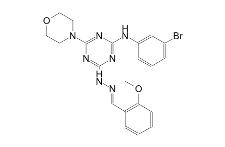 benzaldehyde, 2-methoxy-, [4-[(3-bromophenyl)amino]-6-(4-morpholinyl)-1,3,5-triazin-2-yl]hydrazone