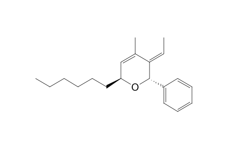 (2S*,6S*,E)-3-Ethylidene-6-hexyl-4-methyl-2-phenyl-3,6-dihydro-2H-pyran