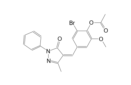 2-bromo-6-methoxy-4-[(Z)-(3-methyl-5-oxo-1-phenyl-1,5-dihydro-4H-pyrazol-4-ylidene)methyl]phenyl acetate