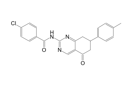 4-chloro-N-[7-(4-methylphenyl)-5-oxo-5,6,7,8-tetrahydro-2-quinazolinyl]benzamide