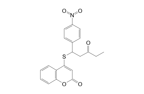 4-([1-(4-Nitrophenyl)-3-oxopentyl]sulfanyl)-2H-chromen-2-one