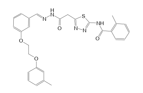 2-methyl-N-{5-[2-((2E)-2-{3-[2-(3-methylphenoxy)ethoxy]benzylidene}hydrazino)-2-oxoethyl]-1,3,4-thiadiazol-2-yl}benzamide