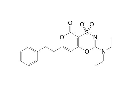3-(N,N-Diethylamino)-6-(phenethyl)-1,1,8-trioxo-1H-1-.lambda(6).-pyrano[3,4-e]-(1,4,3)-oxathiazine