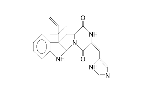 roquefortine (11a-(1,1-Dimethylallyl)-8-(imidazol-4-yl)dodecahydropyrazo[2,1-e]pyrrolo[2,3-b]indole)