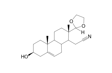 13-(1',3'-Dioxolan-2'-yl)-3.beta.-hydroxy-16,17-seco-17-nor-androst-5-ene-16-nitrile