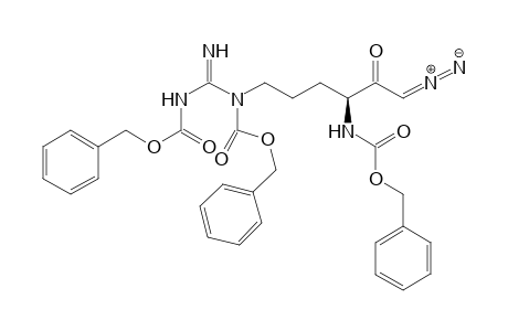 (S)-1,3-di(Benzyloxycarbonyl)-1-[4'-(benzyloxycarbonyl)amino-6'-diazo-5'-oxo-hexyl)guanidine