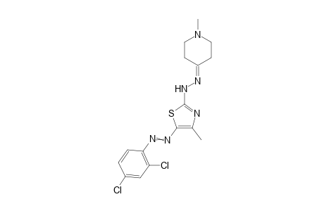 5-((2,4-Dichlorophenyl)diazenyl)-4-methyl-2-(2-(1-methylpiperidin-4-ylidene)hydrazinyl)thiazole