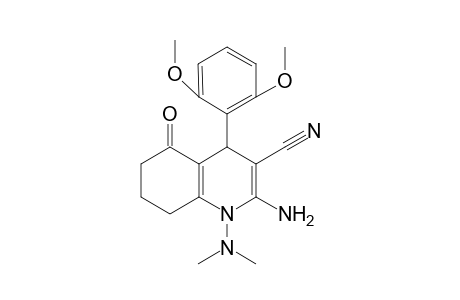 2-Amino-4-(2,6-dimethoxy-phenyl)-1-dimethylamino-5-oxo-1,4,5,6,7,8-hexahydro-quinoline-3-carbonitrile