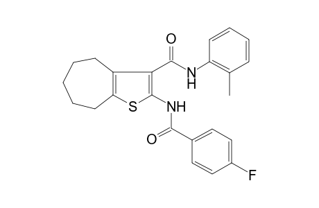 2-[(4-fluorobenzoyl)amino]-N-(2-methylphenyl)-5,6,7,8-tetrahydro-4H-cyclohepta[b]thiophene-3-carboxamide