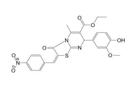 7H-thiazolo[3,2-a]pyrimidine-6-carboxylic acid, 2,3-dihydro-7-(4-hydroxy-3-methoxyphenyl)-5-methyl-2-[(4-nitrophenyl)methylene]-3-oxo-, ethyl ester, (2E)-
