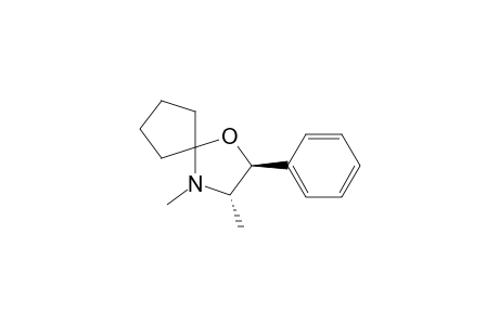 1-Oxa-4-azaspiro[4.4]nonane, 3,4-dimethyl-2-phenyl-, (2S-trans)-