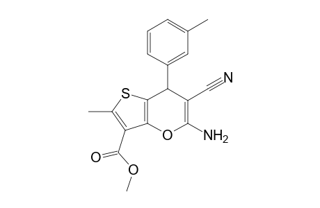 7H-Thieno[3,2-b]pyran-3-carboxylic acid, 5-amino-6-cyano-2-methyl-7-(3-methylphenyl)-, methyl ester
