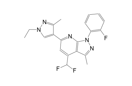 1H-pyrazolo[3,4-b]pyridine, 4-(difluoromethyl)-6-(1-ethyl-3-methyl-1H-pyrazol-4-yl)-1-(2-fluorophenyl)-3-methyl-
