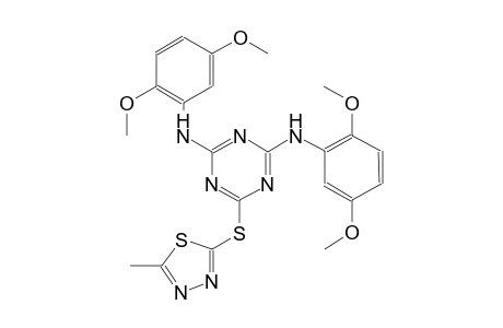 N~2~,N~4~-bis(2,5-dimethoxyphenyl)-6-[(5-methyl-1,3,4-thiadiazol-2-yl)sulfanyl]-1,3,5-triazine-2,4-diamine