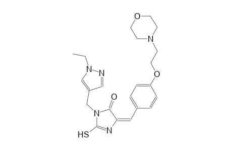 (5E)-3-[(1-ethyl-1H-pyrazol-4-yl)methyl]-5-{4-[2-(4-morpholinyl)ethoxy]benzylidene}-2-sulfanyl-3,5-dihydro-4H-imidazol-4-one