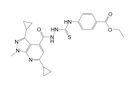 ethyl 4-[({2-[(3,6-dicyclopropyl-1-methyl-1H-pyrazolo[3,4-b]pyridin-4-yl)carbonyl]hydrazino}carbothioyl)amino]benzoate