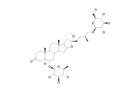 TORVOSIDE-E;SOLAGENIN-6-O-(BETA-D-QUINOVOPYRANOSIDE)-26-O-(BETA-D-GLUCOPYRANOSYL)-FUROSTAN-22-ALPHA-METHOXYFUROSTAN;(25S)-5-ALPHA-SPIROSTAN-3-ONE]-