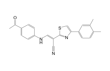 (2E)-3-(4-acetylanilino)-2-[4-(3,4-dimethylphenyl)-1,3-thiazol-2-yl]-2-propenenitrile