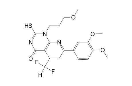 pyrido[2,3-d]pyrimidin-4(1H)-one, 5-(difluoromethyl)-7-(3,4-dimethoxyphenyl)-2-mercapto-1-(3-methoxypropyl)-