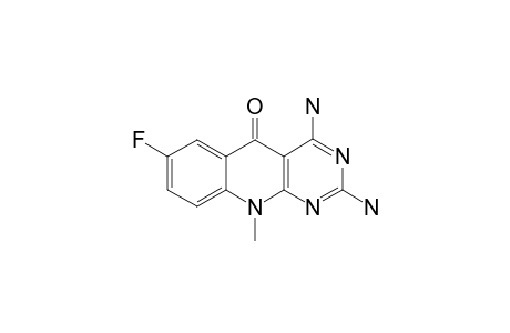 7-FLUORO-2,4-DIAMINO-10-METHYL-PYRIMIDO-[4,5-B]-5-QUINOLONE