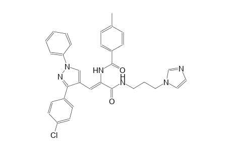 N-[(Z)-2-[3-(4-chlorophenyl)-1-phenyl-1H-pyrazol-4-yl]-1-({[3-(1H-imidazol-1-yl)propyl]amino}carbonyl)ethenyl]-4-methylbenzamide