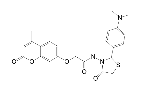 N-[2-(4-(DIMETHYLAMINO)-PHENYL)-4-OXOTHIAZOLIDIN-3-YL]-2-(4-METHYL-2-OXO-2H-CHROMEN-7-YLOXY)-ACETAMIDE