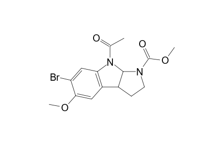 4-Acetyl-6-bromo-7-methoxy-1,2,3a,8b-tetrahydropyrrolo[2,3-b]indole-3-carboxylic acid methyl ester