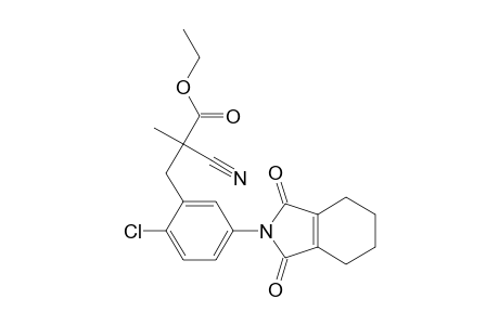 Benzenepropanoic acid, 2-chloro-alpha-cyano-5-(1,3,4,5,6,7-hexahydro-1,3-dioxo-2H-isoindol-2-yl)-alpha-methyl-, ethyl ester