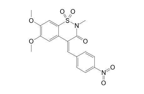 2-METHYL-6,7-DIMETHOXY-1,2-BENZOTHIAZIN-3-ONE-4-(4'-NITROBENZYLIDENE)-1,1-DIOXIDE