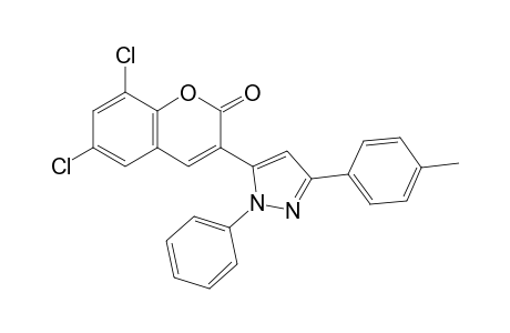 6,8-Dichloro-3-[3-(4-methylphenyl)-1-phenylpyrazol-5-yl]coumarin