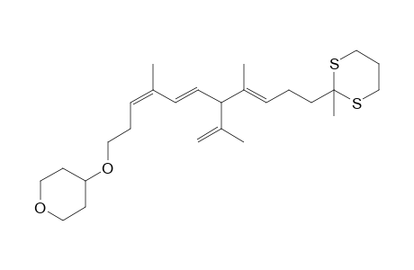 2-Methyl-2-[4',10'-dimethyl-7'-isopropenyl-1',3',4'-tetrahydropyranoxy-3',8',10'-tridecatrienyl)-1,3-dithiane